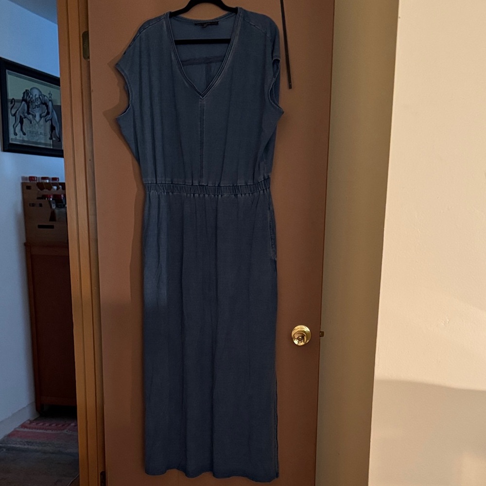 Chic Denim Blue Maxi Dress